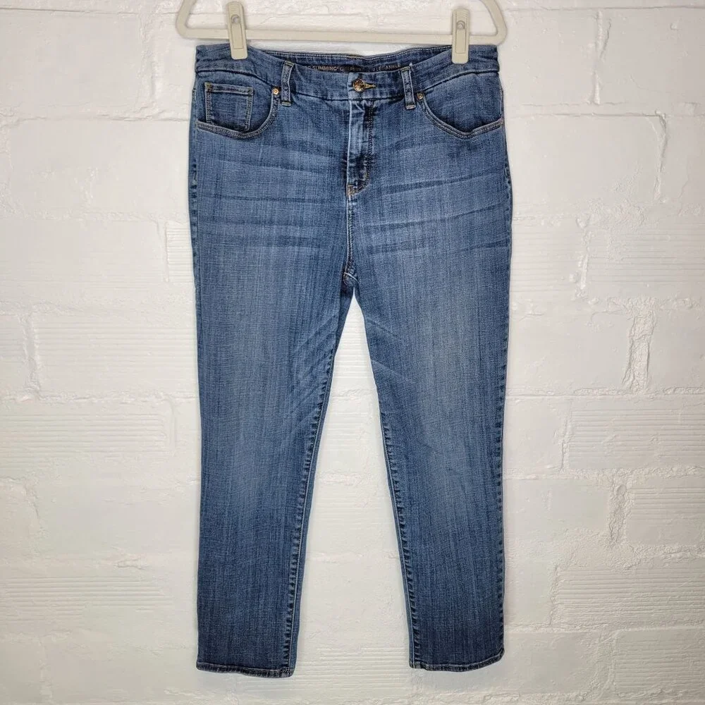 So Slimming By Chico's Women's Size 14 Jeans Girlfriend Slim Leg Ankle - Picture 1 of 5